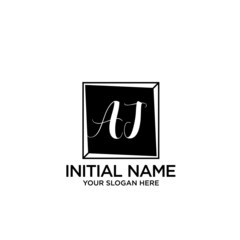AJ monogram logo template vector