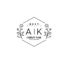 AK Hand drawn wedding monogram logo	