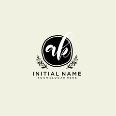 AK monogram logo template vector