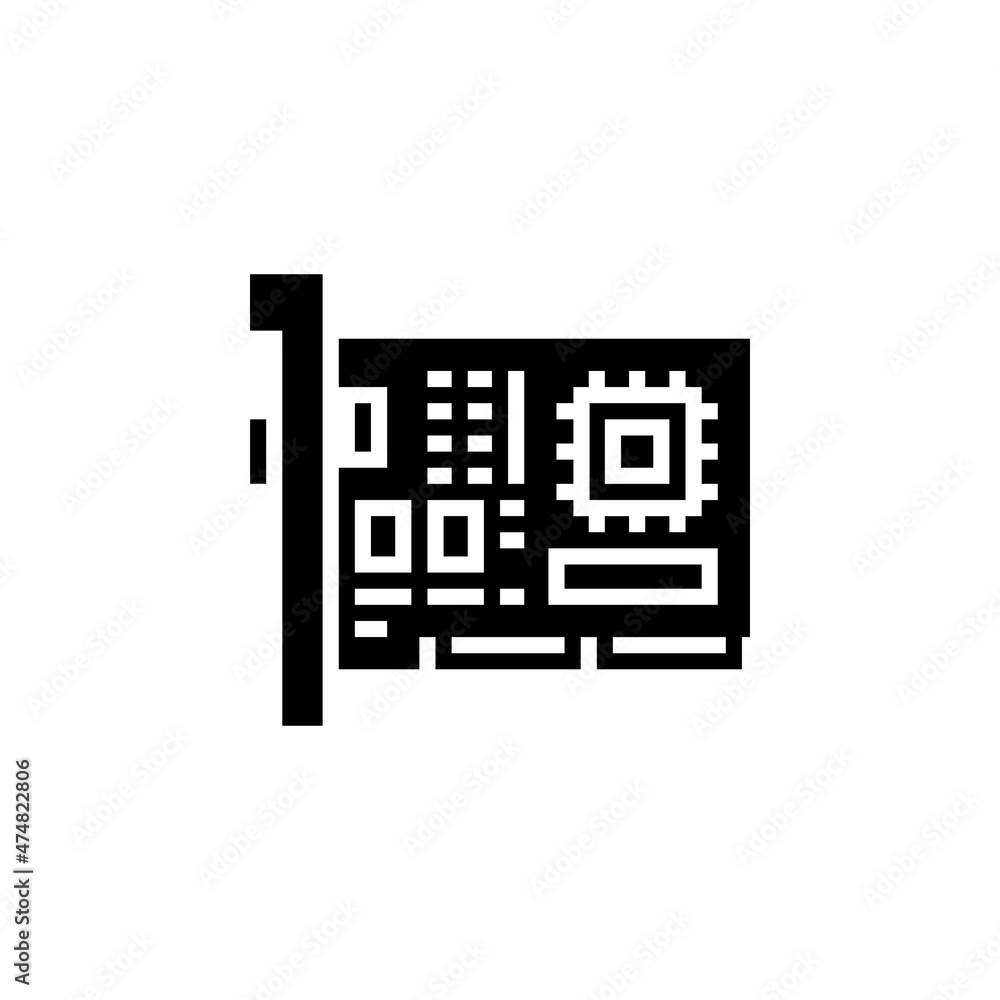 Poster network card vector icon. computer component icon solid style. perfect use for logo, presentation, w