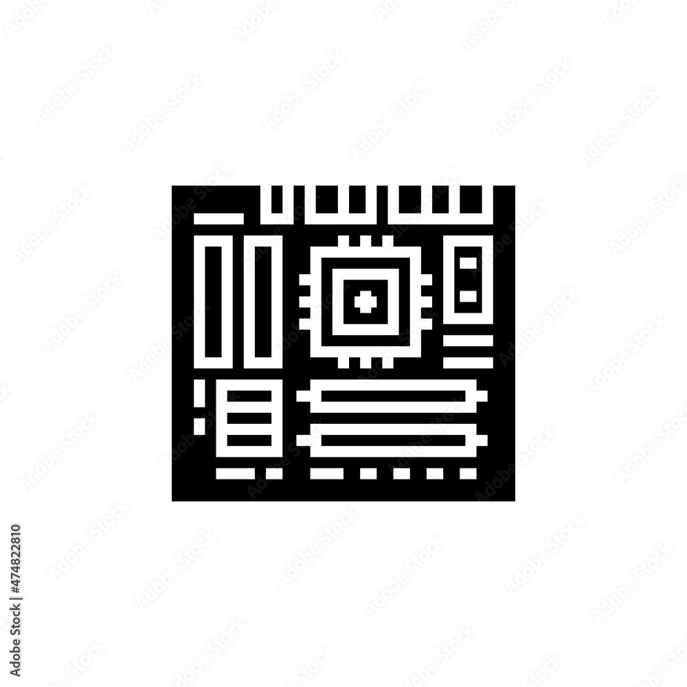 Poster motherboard vector icon. computer component icon solid style. perfect use for logo, presentation, we