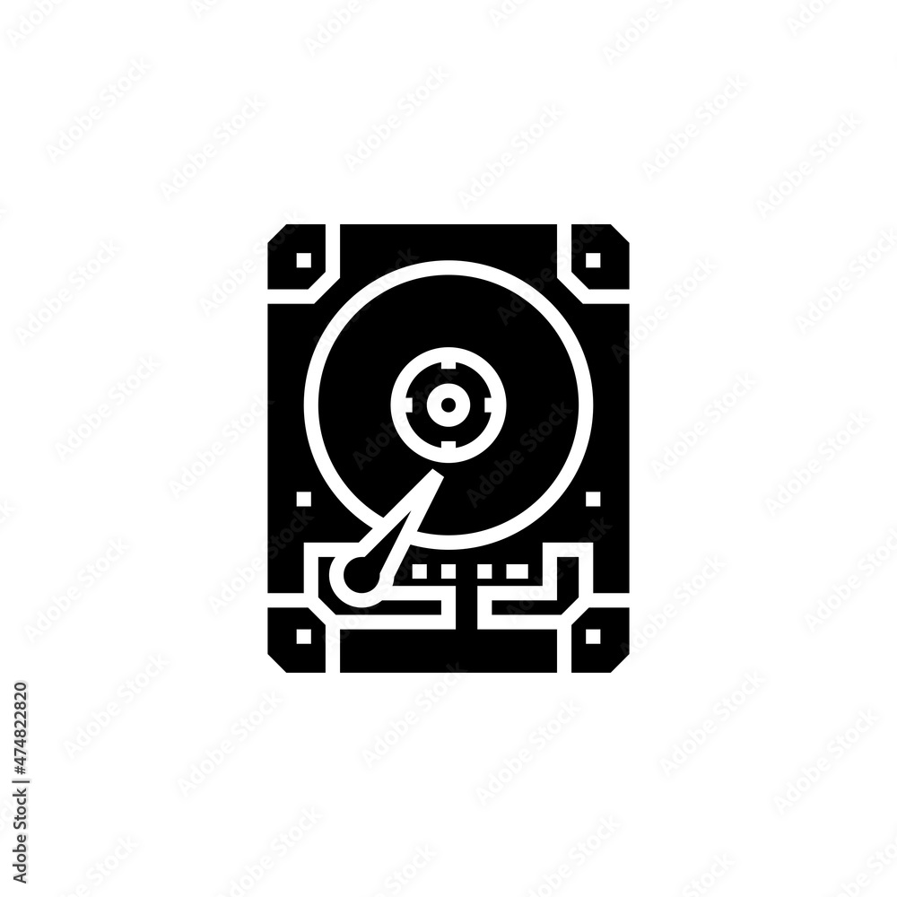 Poster hard disk vector icon. computer component icon solid style. perfect use for logo, presentation, webs