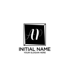 AP monogram logo template vector
