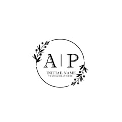 AP Hand drawn wedding monogram logo	