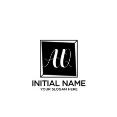 AQ monogram logo template vector