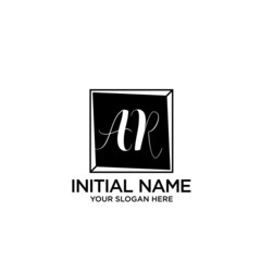 AR monogram logo template vector