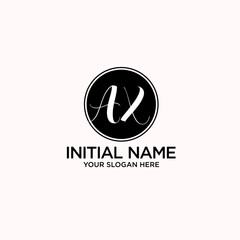 AX monogram logo template vector
