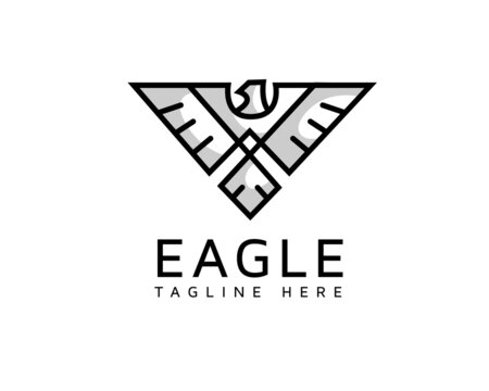 abstract line elegant eagle fly logo emblem template illustration