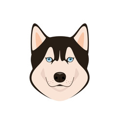 The head of a cute husky on a white background. A dog in a cartoon design.  © Юлия Викленко