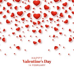 Happy Valentine's day hearts with holiday card design