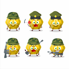 A charming soldier yellow gummy candy D cartoon picture bring a gun machine