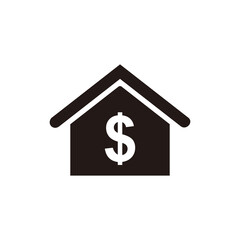 house price icon, simple real estate value flat design concept vector for app ads web
