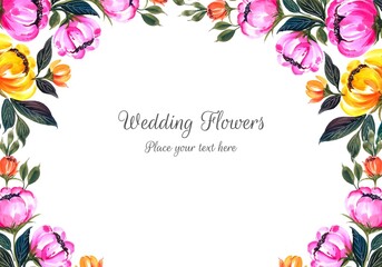 .Wedding decorative flowers frame background