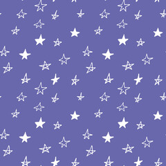 star seamless pattern hand drawn doodle. vector, nordic, scandinavian. wallpaper, textile, wrapping paper, background. sky, night, nursery decor.