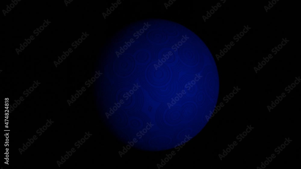 Poster little dark blue planet isolated in deep space. design. concept of astronomy science, celestial body