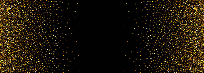 Abstract black and golden particles banner background