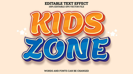 Kids Zone 3D Text Style Effect Editable