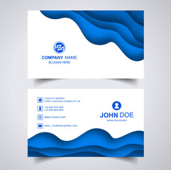 Elegant creative business card with wave template design