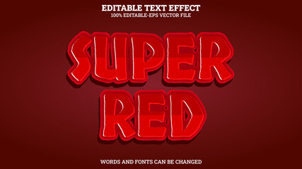 Super Red 3D Text Effect Editable