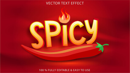 red hot spicy chily vector text effect