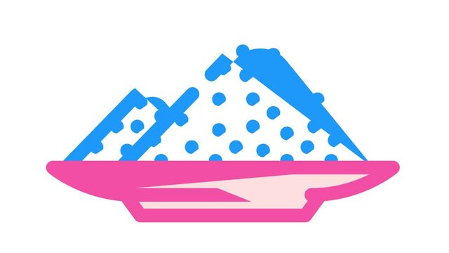 sodium nitrite animated color icon sodium nitrite sign. isolated on white background