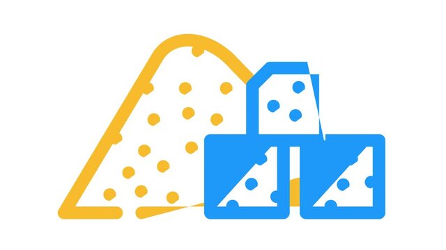 sugar food additives animated color icon sugar food additives sign. isolated on white background