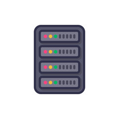 Server rack icon in vector. Logotype;