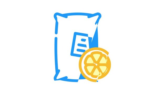 lemon acid animated color icon lemon acid sign. isolated on white background