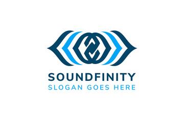 sound infinity logo design template. combination of letter z with wave symbol. multicolored blue element isolated on white background.