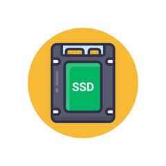 SSD Hard Drive icon in vector. Logotype;