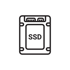 SSD Hard Drive icon in vector. Logotype;