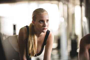 workout exercise and sport training lifestyle concept, healthy life with slim bodybuilding active