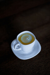 lemon, hot, cafe, glass, hot lemon, morning time, yellow, white, drink, 