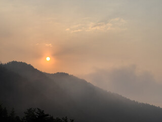 sunrise over the mountains 