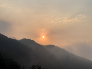 sunrise over the mountains