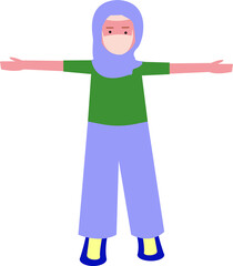 women stretching aerobic using mask