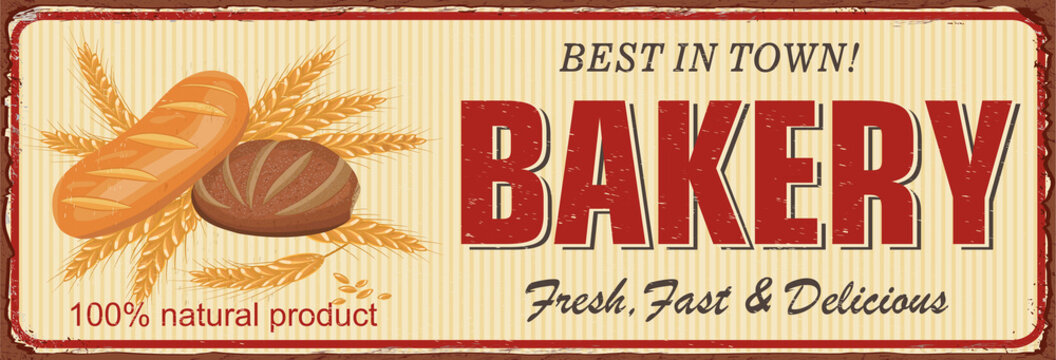 Vintage Bakery metal sign.