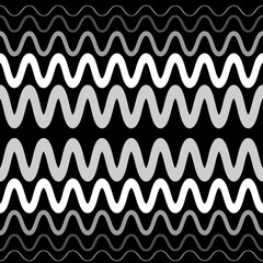 Seamless pattern on a square background - waves and zigzags. Design element