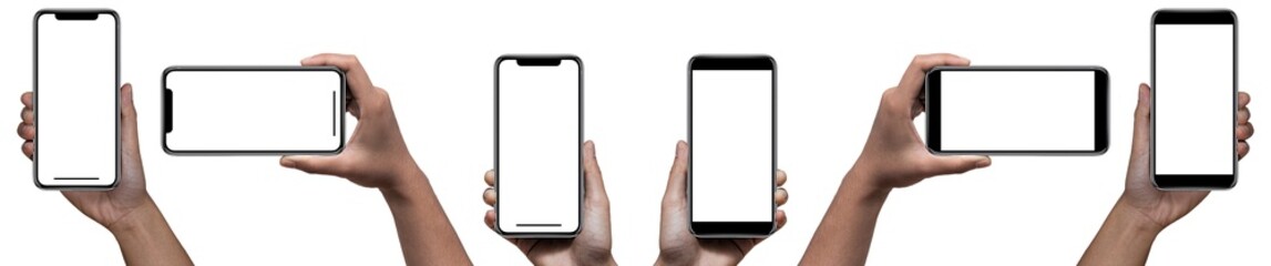 Smartphone similar to iphone 13 with blank white screen for Infographic Global Business Marketing...