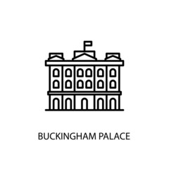 Buckingham Palace,  London, uk Outline Illustration in vector. Logotype