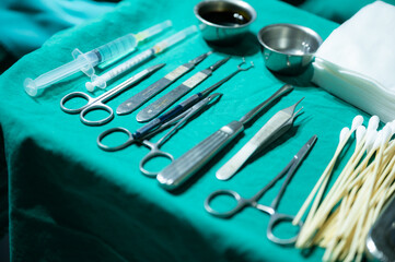 medical health tool in surgical operating room in hospital, surgery clinic instrument