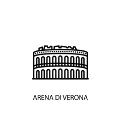 Arena Di Verona, Italy, Verona Outline Illustration in vector. Logotype