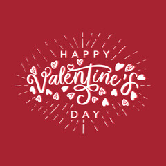 hand lettering happy valentines day isolated vector design