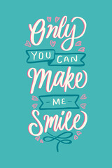 valentines day romantic hand lettering poster. romantic typography quotes. vector design