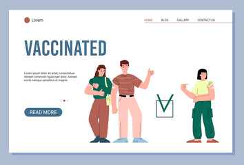 Vaccination campaign against infectious viral disease, flat vector illustration.
