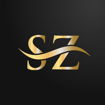 Letter SZ Logo Design Template. SZ, S Z Letter Logo Modern, Flat, Minimalist, Business, Company Sign