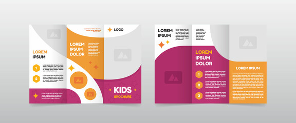 playful trifold kids brochure template