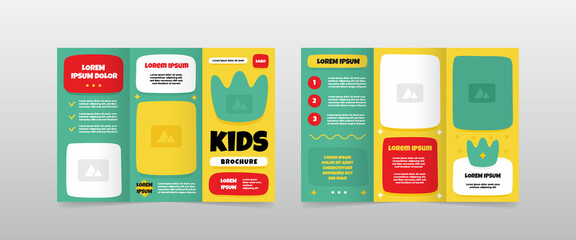 playful trifold kids brochure template