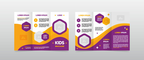 playful trifold kids brochure template