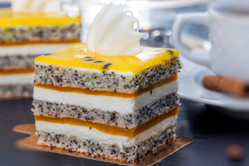 multi-layered cake with cakes